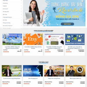 Website design for selling courses from Udemy, Unica, and Kyna